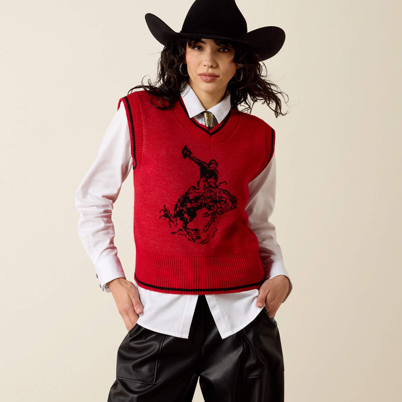 ARIAT WOMEN'S Taylor Sweater Vest-SAVVY RED 10080642