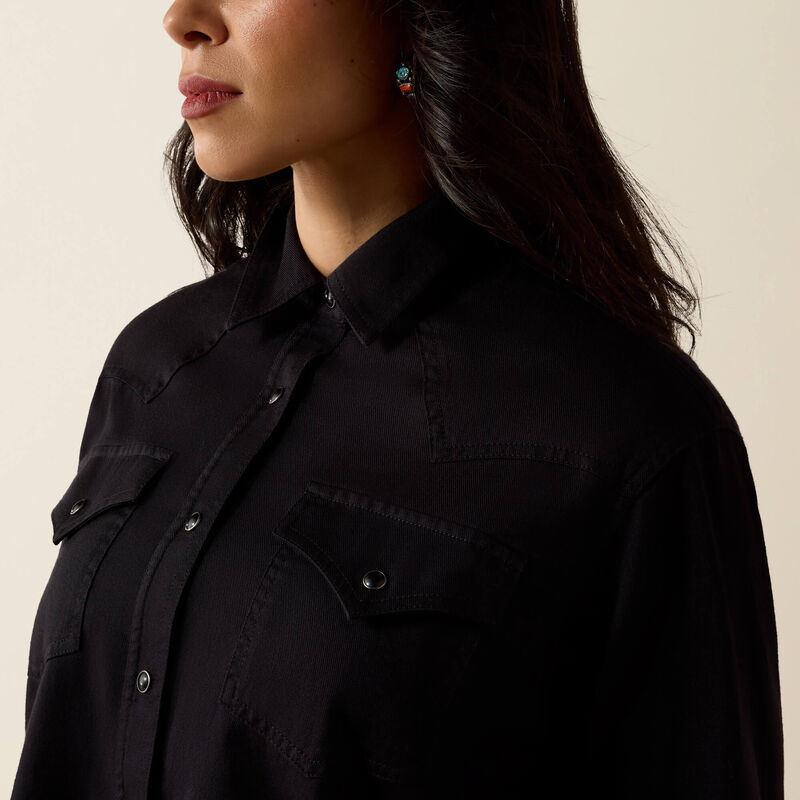 ARIAT Midnight Western Snap Shirt BLACK