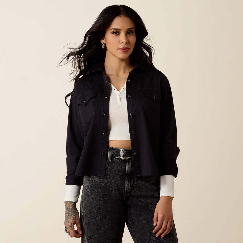 ARIAT Midnight Western Snap Shirt BLACK