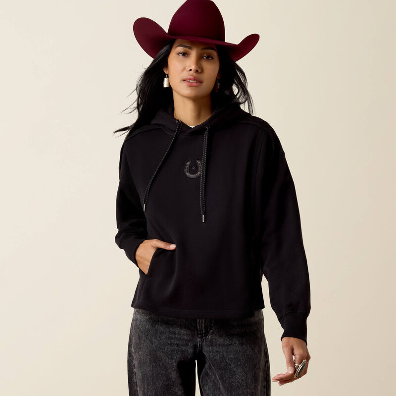 ARAIT WOMENS Daydreamer Hoodie-BLACK HORSESHOE 10080693