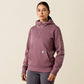 ARIAT WOMEN'S Rebar Lightweight Logo 1/2 Zip Hoodie-FLINT|TOADSTOOL