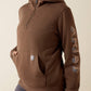 ARIAT Womens Rebar Lightweight Logo 1/2 Zip Hoodie-RAINDRUM HEATHER|GINGER SNAP