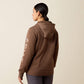 ARIAT Womens Rebar Lightweight Logo 1/2 Zip Hoodie-RAINDRUM HEATHER|GINGER SNAP