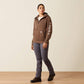 ARIAT Womens Rebar Lightweight Logo 1/2 Zip Hoodie-RAINDRUM HEATHER|GINGER SNAP