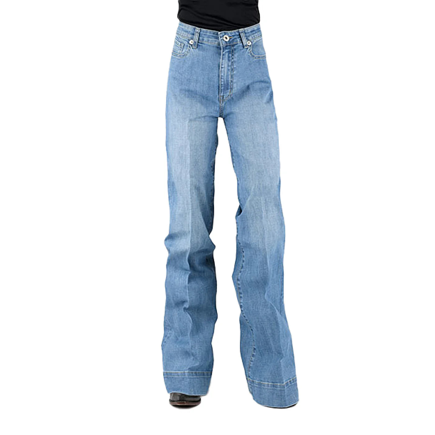 Stetson Women's Light Wash High Rise Wide Leg Jeans