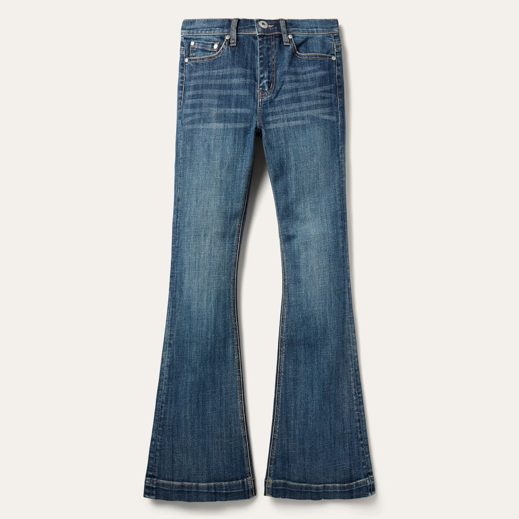 STETSON WOMENS 921 HIGH RISE FLARE DECO POCKET JEANS
