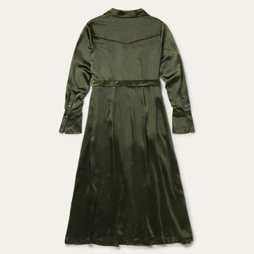 STETSON WOMENS Satin Western Dress-GREEN