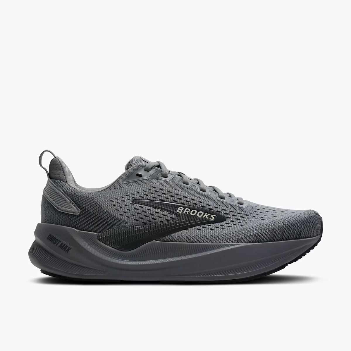 BROOKS MENS Ghost Max 4 Grey/Grey/Ebony
