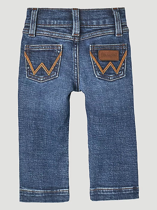 WRANGLER LITTLE BOY'S STITCHED POCKET BOOTCUT JEAN IN SOFT CHAMBRAY