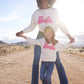 WRANGLER WOMENS X BARBIE™ RELAXED LOGO SWEATSHIRT IN WORN WHITE