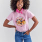 WRANGLER WOMENS X BARBIE™ COWGIRL GRAPHIC REG FIT TEE IN POSITIVE PINK