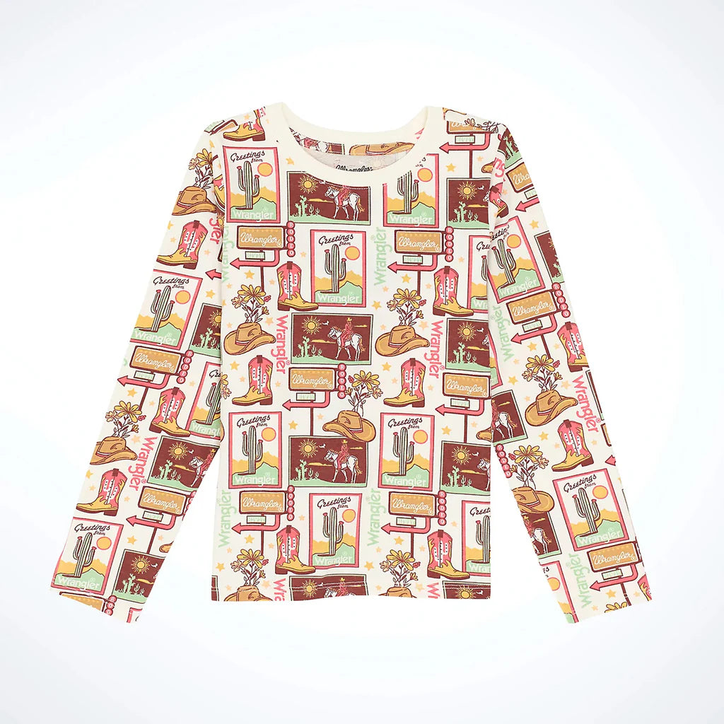Wrangler Girls Boot Graphic Long Sleeve Shirt