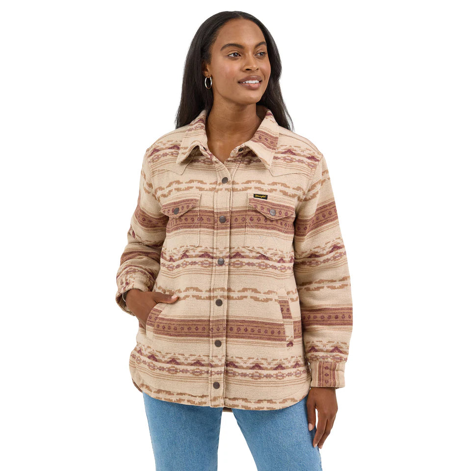 Wrangler Womens Quilt Lined Jacquard Shacket