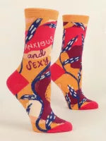 BLUE Q ANXIOUS AND SEXY W-CREW SOCKS WOMENS