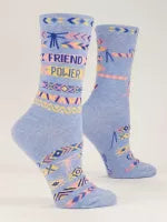 BLUE Q FRIEND POWER CREW SOCKS WOMENS