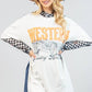 VALERIE WESTERN PRINT CHECKERS PRINT MESH TOP: IVORY/BLACK