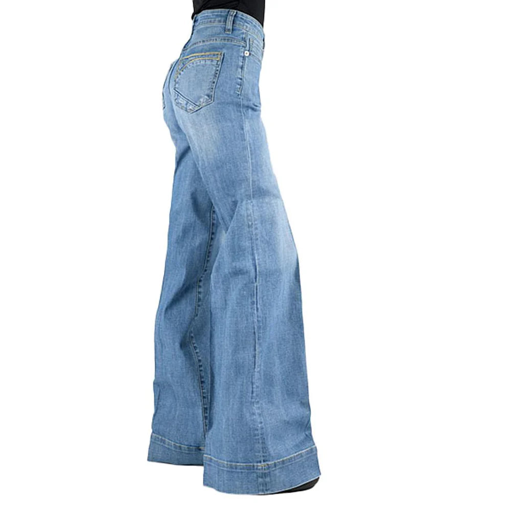 Stetson Women's Light Wash High Rise Wide Leg Jeans