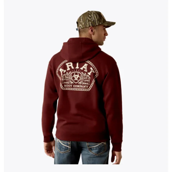 Ariat Men's Roped Out Desert Badge Hoodie Bitter Chocolate
