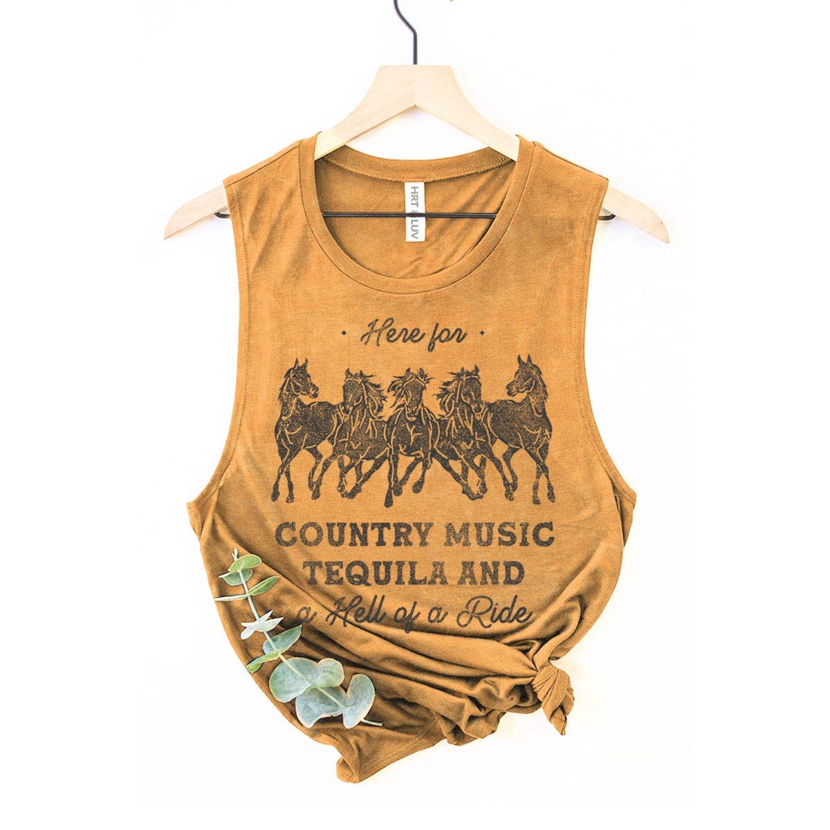 COUNTRY MUSIC GRAPHIC TANK TOP: Mineral Mustard