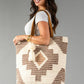 Cream, Brown & Rust Western Tote