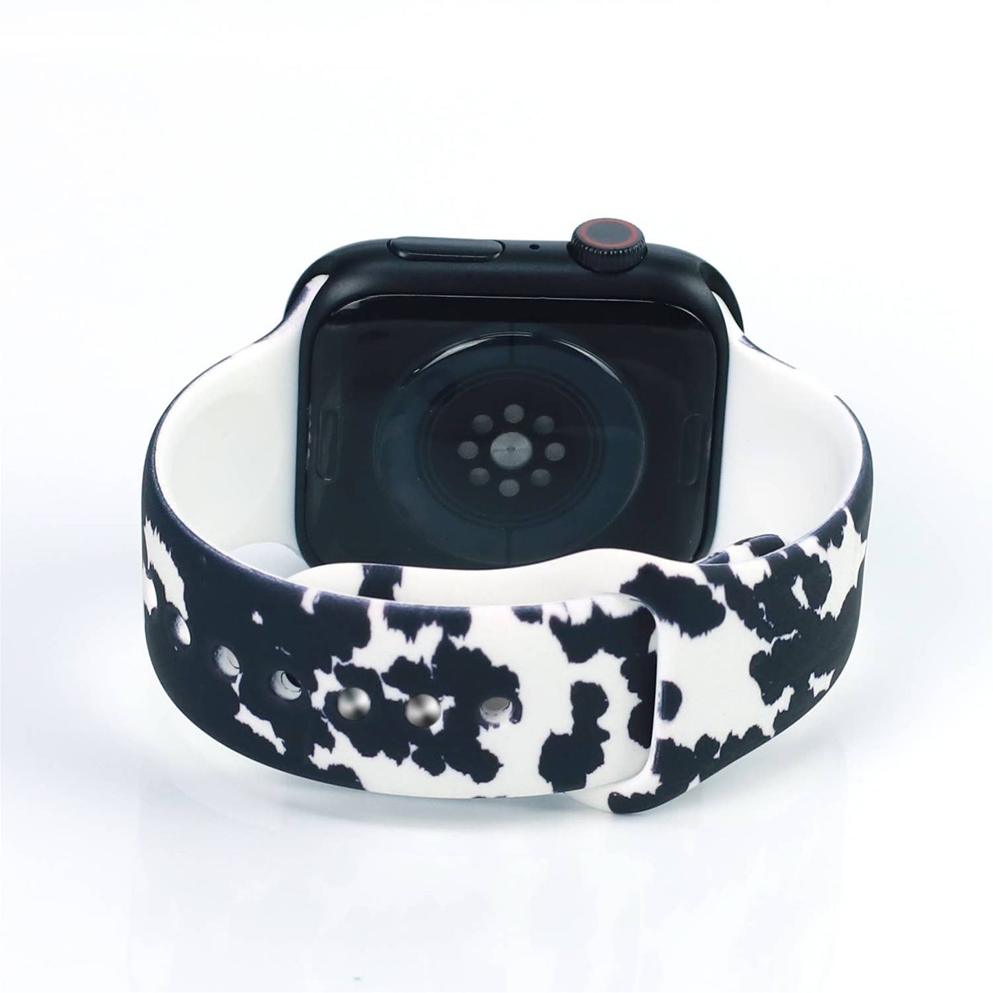 Black Cow Apple Watch Pattern Silicone Animal Milk Band: 38/40/41mm