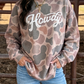 Camo Howdy Western Baggy Pullover Mock Neck Sweatshirt : Multicolour / S