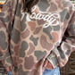 Camo Howdy Western Baggy Pullover Mock Neck Sweatshirt : Multicolour / S