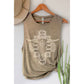 AZTEC COW SKULL MINERAL GRAPHIC TANK TOP: Mineral Chocolate