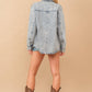 22755J - Garment Washed Snap Up Rodeo Denim Jacket: LIGHT WASH / S