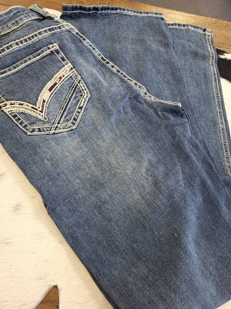 ROCK & ROLL WOMENS COWHIDE MID RISE RIDING JEANS