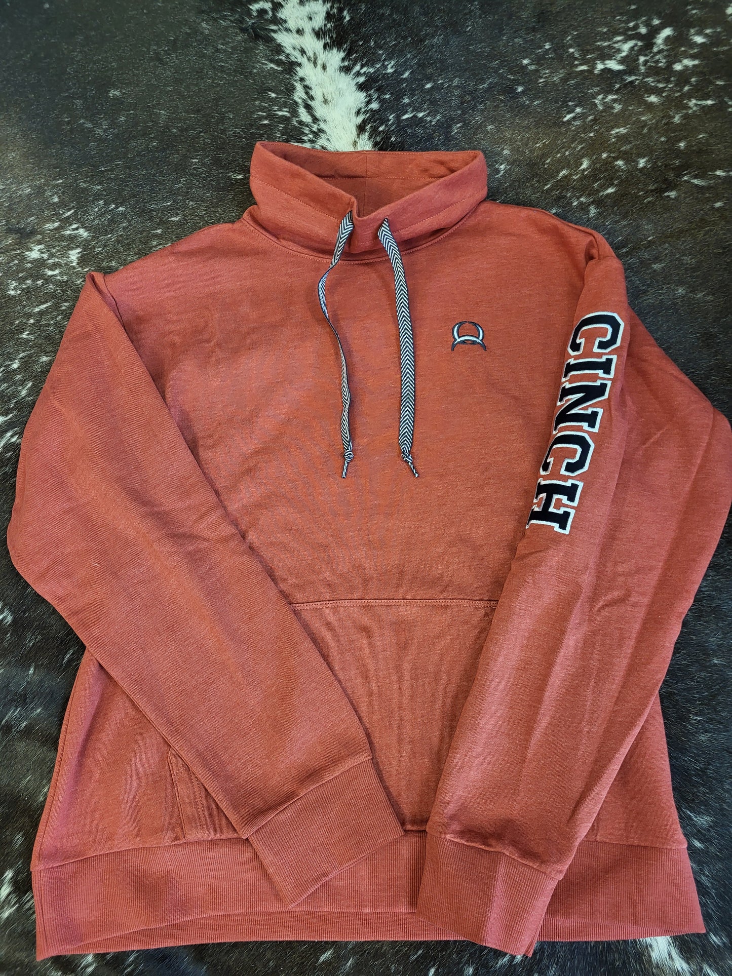 CINCH WOMENS LS HEATHER RED PULLOVER