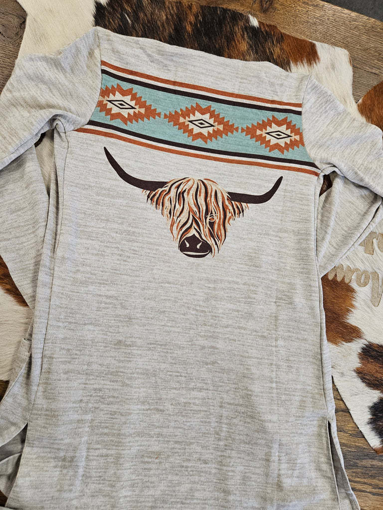 CRUEL GIRL'S HIGHLAND COW CARDIGAN