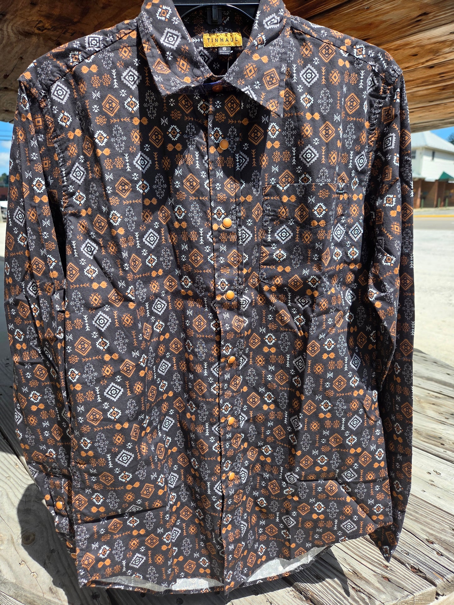 Tin Haul Men's LS Aztec Allover Print