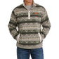 The Cinch Men's Olive Printed Fleece Pullover (MWK1514029)