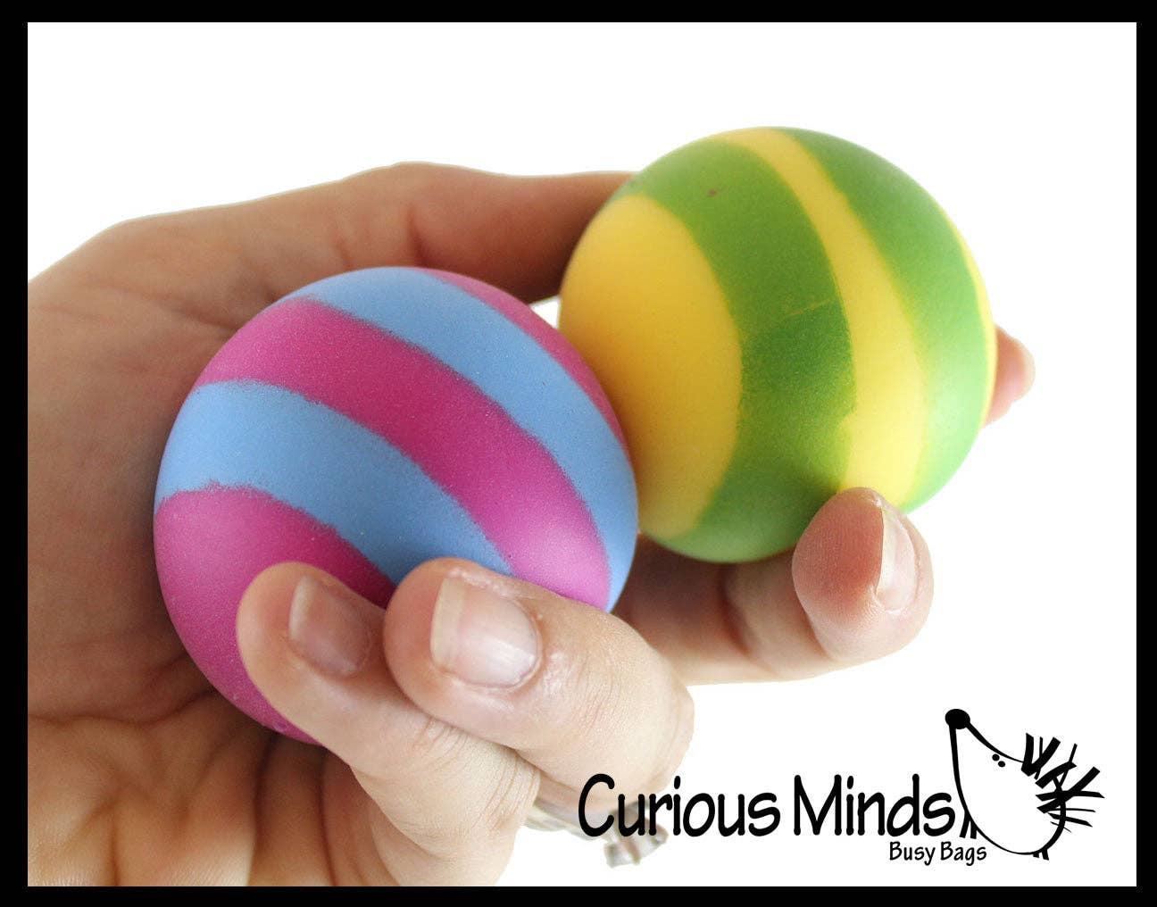 1 - 1.75" Striped Doh Filled Stress Ball - Squishy