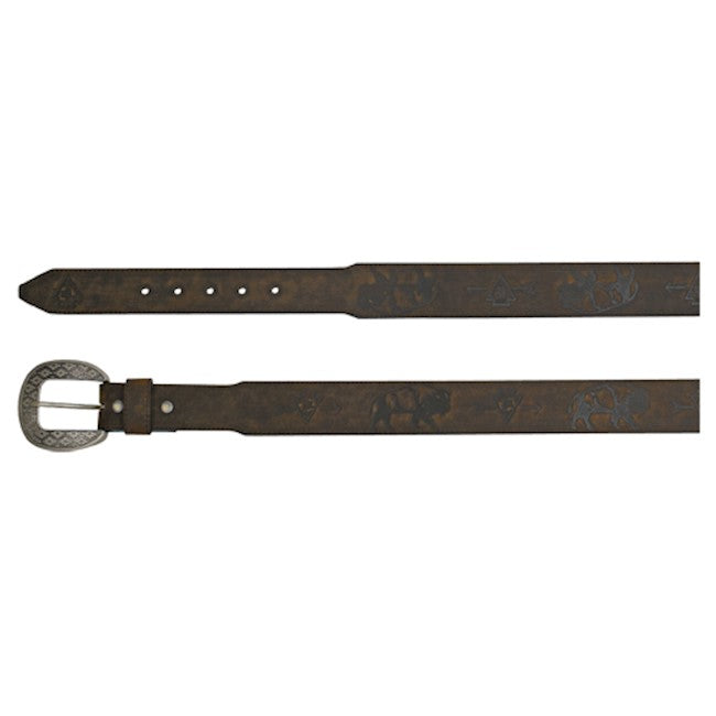 RED DIRT MENS OILED LEATHER BELT W/BISON AND LOGO