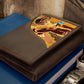 Mallard Men's Trifold Woven Patch Leather Wallet.