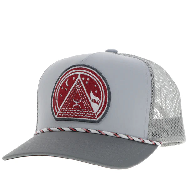 "HOOEY MUSIC" HAT GREY W/RED/BLACK & WHITE LOGO