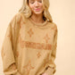 23244T - Distressed Vintage Washed Western Sweatshirt: TAUPE / M