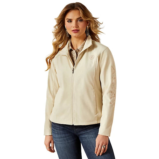 Ariat Women's Ariat Logo Softshell Jacket Oyster Grey/Dune