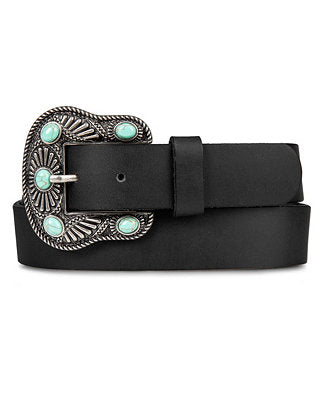 TBB BLACK BELT TURQUOISE STUD BUCKLE O/S