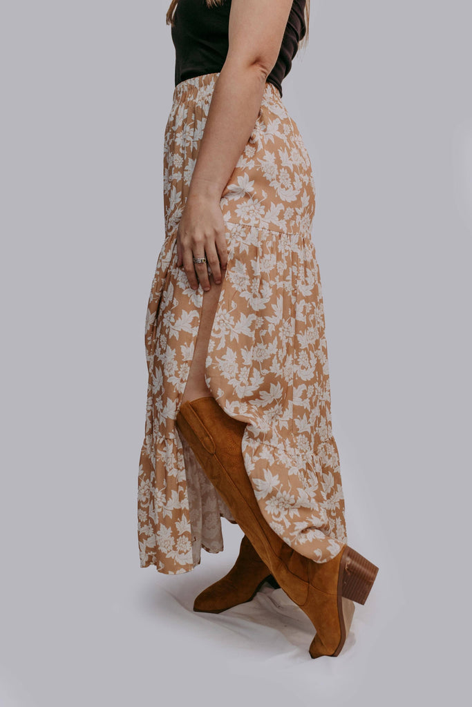 Floral Women's  Side Slit Maxi Skirt
