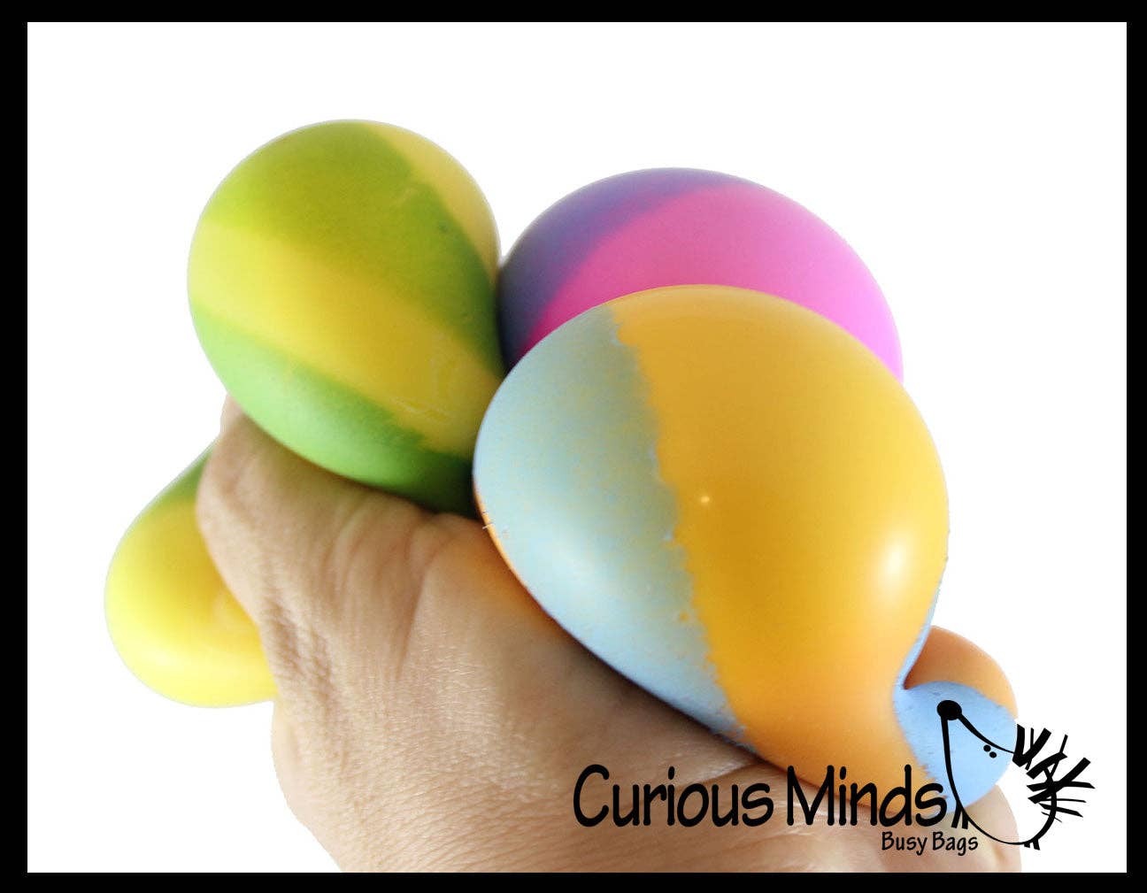 1 - 1.75" Striped Doh Filled Stress Ball - Squishy
