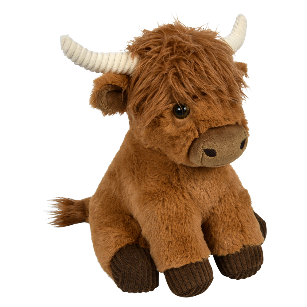HIGHLAND COW PLUSHIE (WHITE/BROWN)