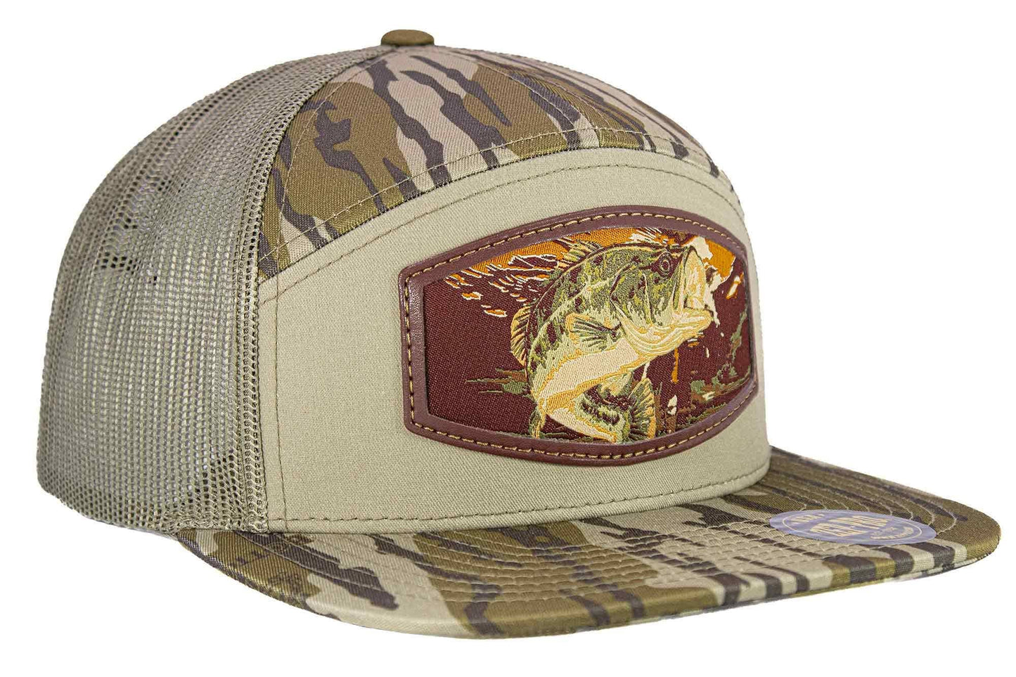 Bass Woven Patch Old School Camo Hat.: MOS Bottomland/Loden
