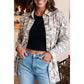 Casual Camouflage Button Down Tunic Shacket