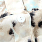 Leopard Print Buttoned Front 3/4 Sleeve Tiered Ruffled Hem Dress: Khaki / 100%Polyester / S