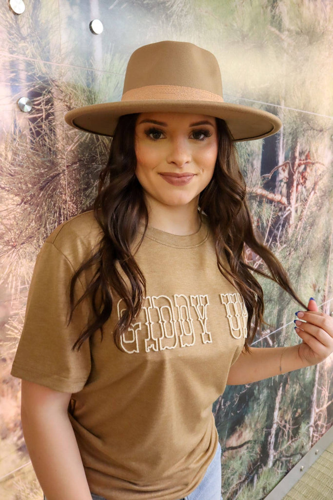 GIDDY UP! Womens Super Soft Embroidered Tee