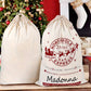 Christmas Santa Claus Drawstring Gift Sack Bag: White