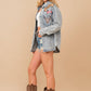 22755J - Garment Washed Snap Up Rodeo Denim Jacket: LIGHT WASH / L